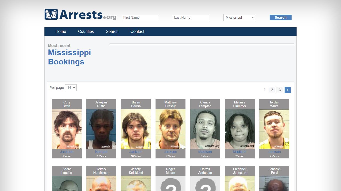 Mississippi Arrests and Inmate Search